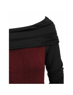 Lace Up Cowl Neck Guipure Insert Knitwear